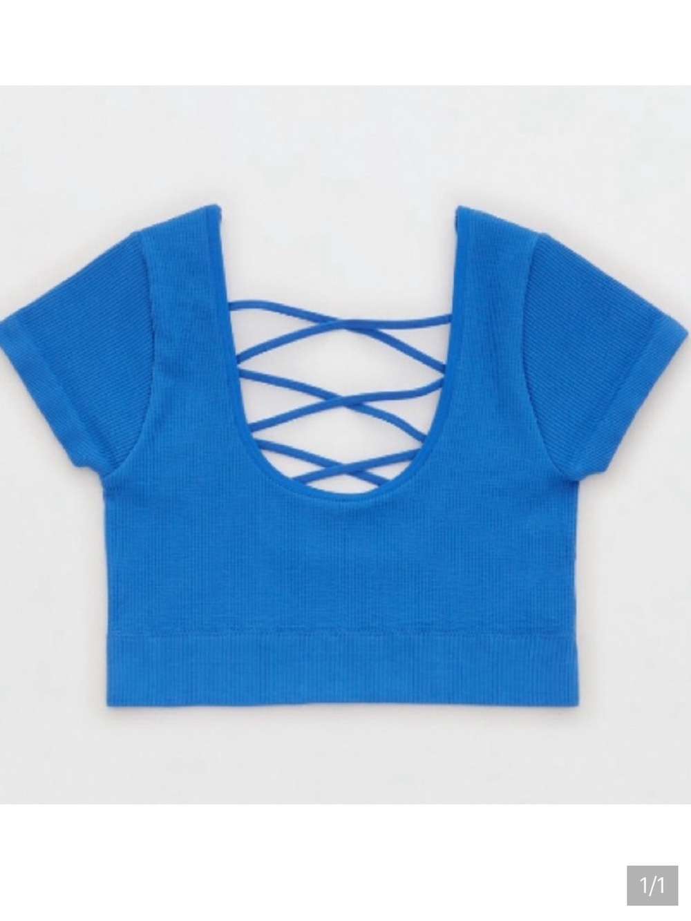 Aerie Seamless Cap Sleeve Bralette Top - Electric Blue
